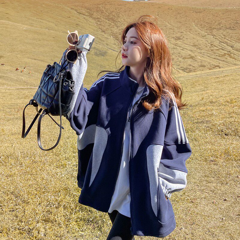 여성을위한 출산 재킷 봄과 가을 새로운 겉옷 가을 큰 사이즈 느슨한 배를 덮는 작은 사람들을위한 가을과 겨울 카디건 탑