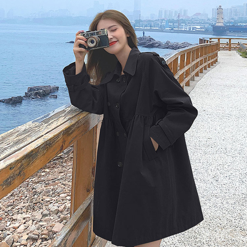 가을 출산 윈드 브레이커 자켓 봄 가을 겉옷 2024 새로운 소형 대형 느슨한 배꼽 커버 패션 탑