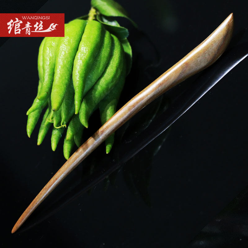 绾青丝民族风木质发簪子盘发饰品汉服百搭绿檀香木簪情人节送女友