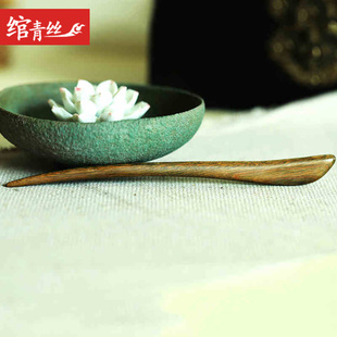 绾青丝 绿檀木簪子古典发钗头饰品步摇盘发簪子展眉玉檀香新款