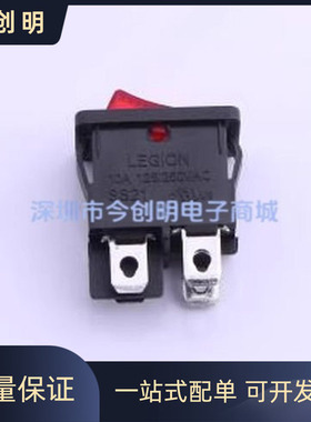 跷板开关DPST SS21-RBIWG-L02-R 全新原装 15x21mm 红色按钮船型