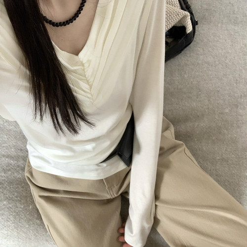ONE TIME-秋上新天丝羊毛长袖针织衫(含28羊毛)KX21556