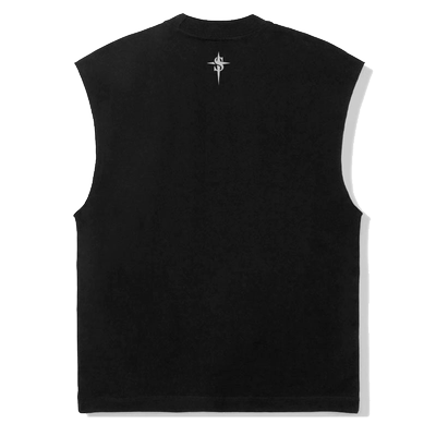 MIRACLEKILLxSPARK联名款2026夏S星字母印花圆领潮牌宽松无袖T恤