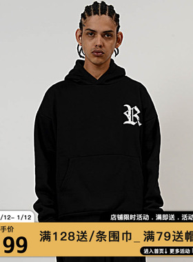 MIRACLE KILL 秋季潮牌新款创意K字母印花连帽卫衣休闲宽松男女款