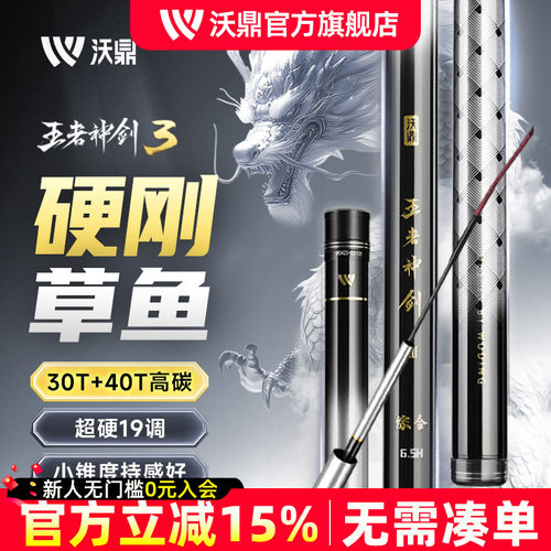 沃鼎草鱼竿王者神剑三代轻量大物