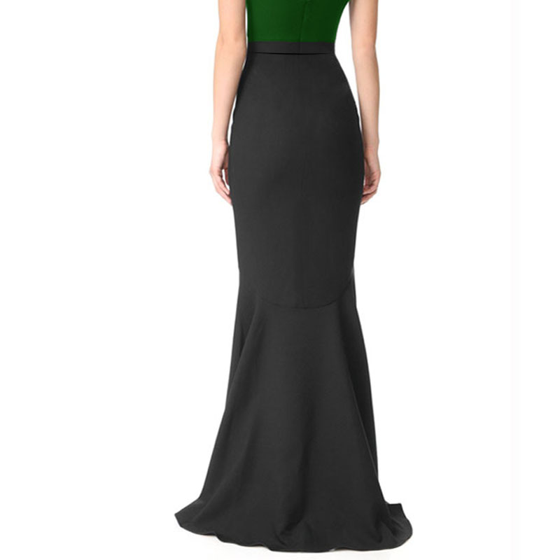 新款轻熟拖地燕尾修身高个子长裙