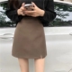 秋冬季 面料垂坠感包臀裙a字裙短裙小个子 高腰开叉半身裙侧开西装