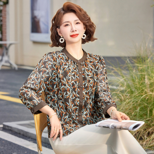 衬衫 雪纺小衫 上衣中老年人新款 春夏季 阔太太T恤 女装 中年妈妈春装