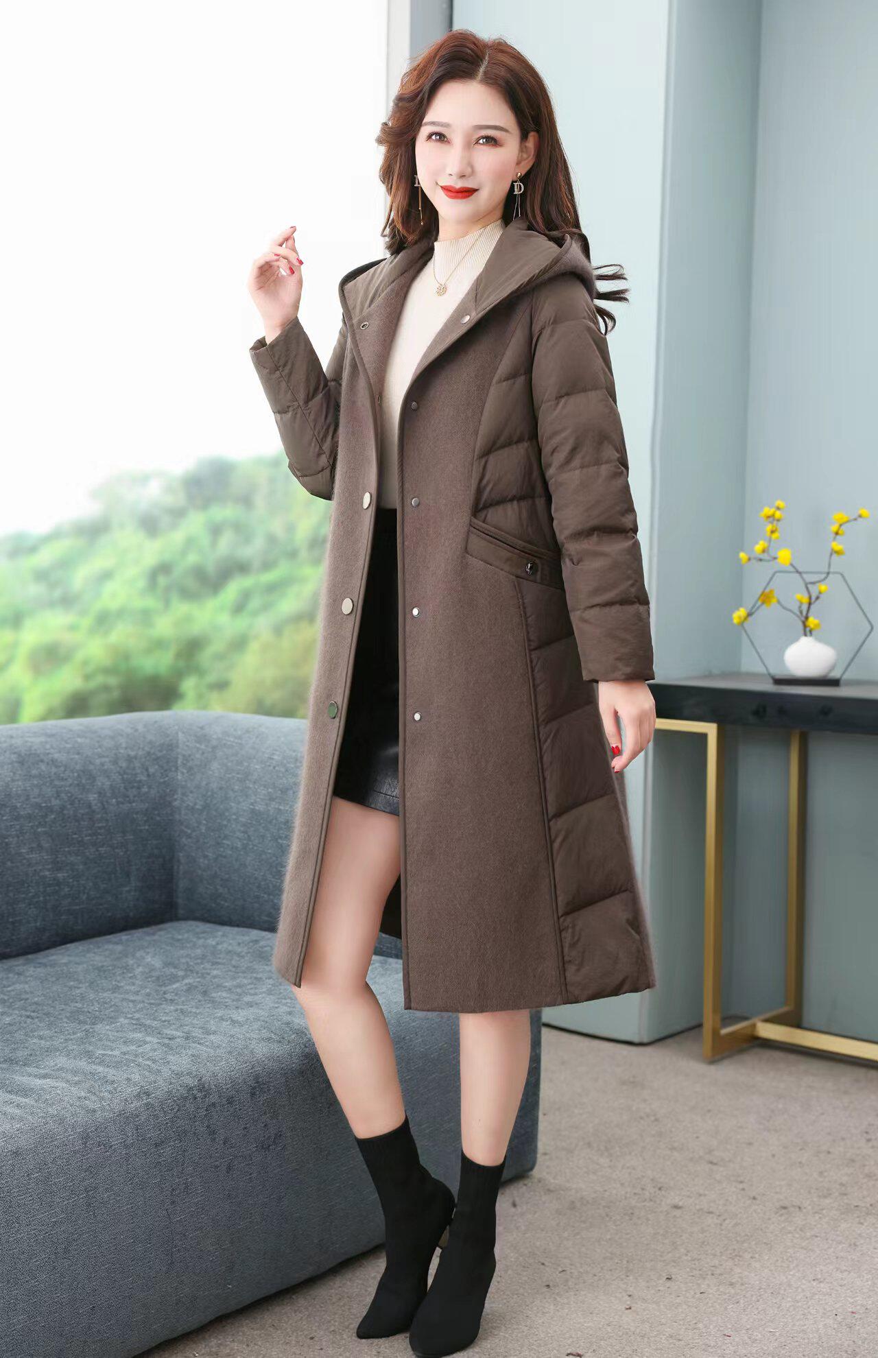 羽绒服中长款加厚2022年女冬装新款爆款时尚洋气貂绒外套连帽大衣