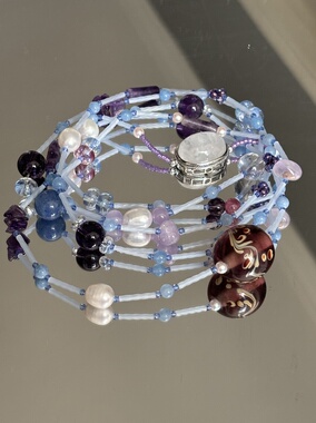 原创设计天然水晶项链女款多宝毛衣链小众高级感轻奢精致闺蜜礼物