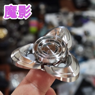 银河YHEDC魔影刀纹指尖陀螺减压玩具叮叮推牌成人EDC指尖金属陀螺