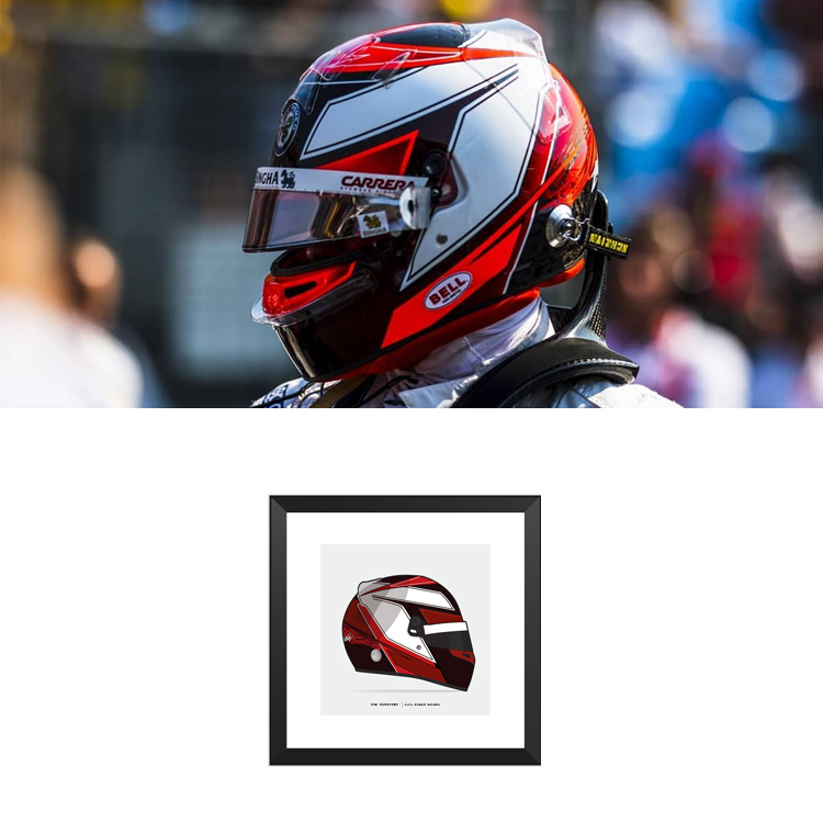 F1赛车 基米 莱科宁 Kimi Raikkonen Sauber 2019 纪念海报周边