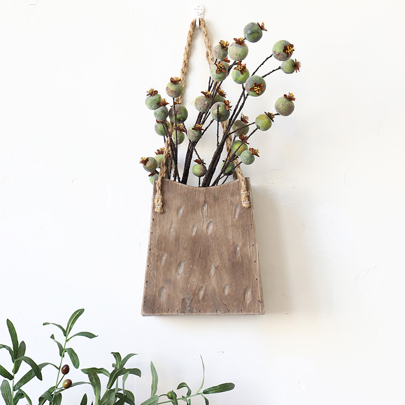 居慢生活原木做旧壁挂花盆