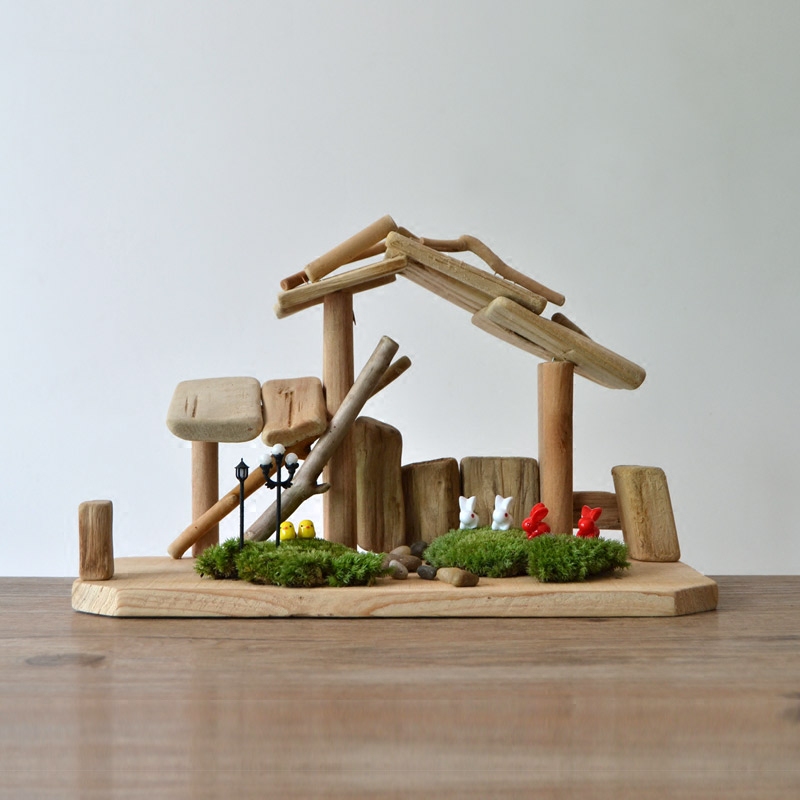 手工实木小屋小房子造景摆件客厅工艺品摆设家居酒柜装饰创意礼品