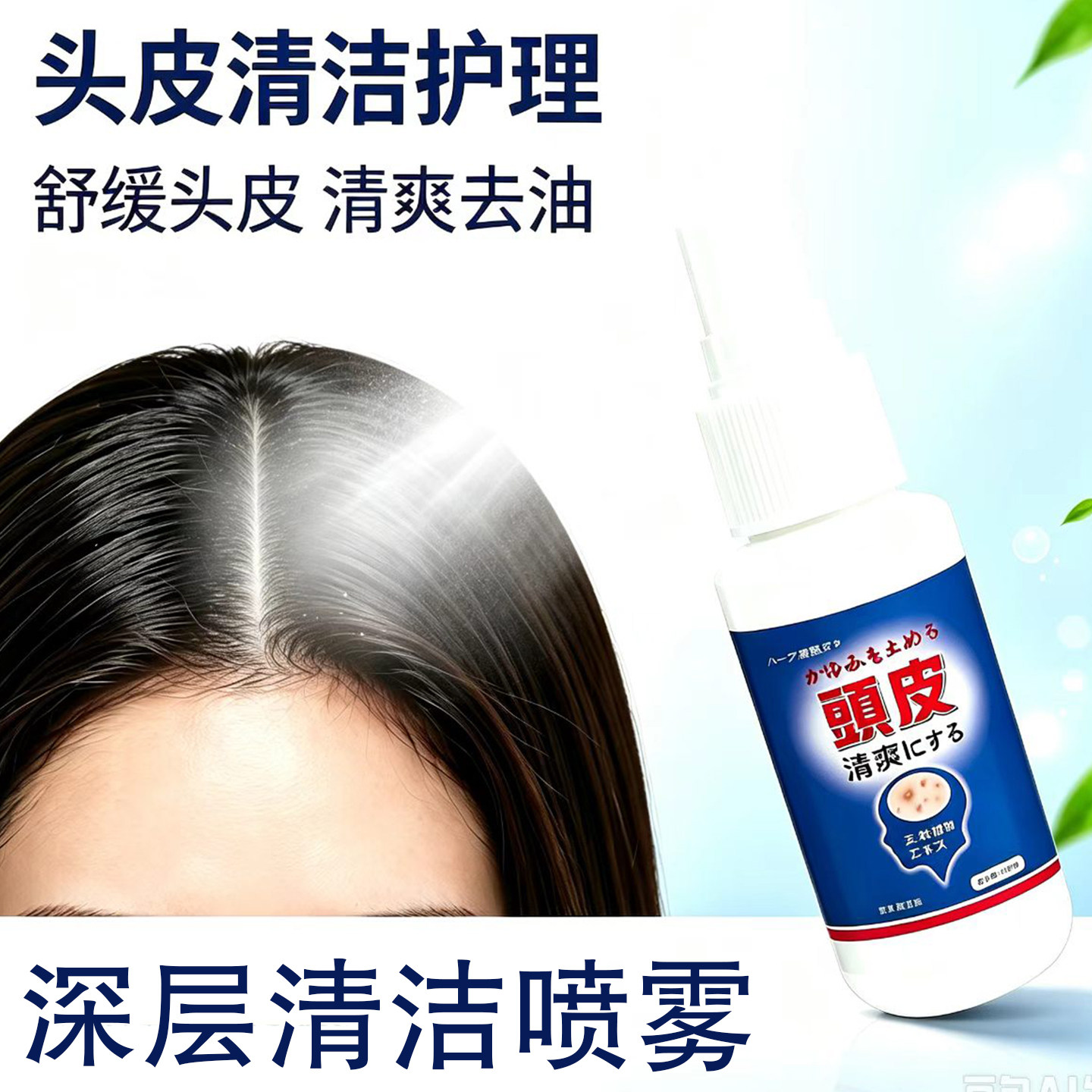 日系头皮清洁液毛囊喷剂深度修护头部溢脂性长痘痘舒缓喷雾男女士
