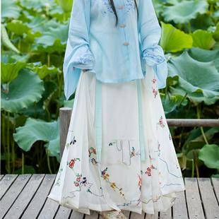 「朱碧」仿孔府花鸟裙 化纤三经绞罗