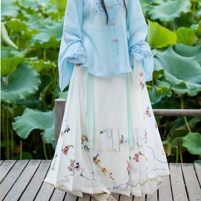 「朱碧」仿孔府花鸟裙 化纤三经绞罗