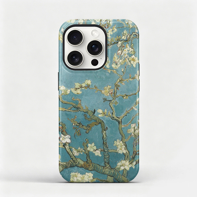 梵高杏花适用苹果16promax手机壳iphone17艺术软壳油画15pro文艺保护套轻奢14保护壳全包创意13简约防摔12壳