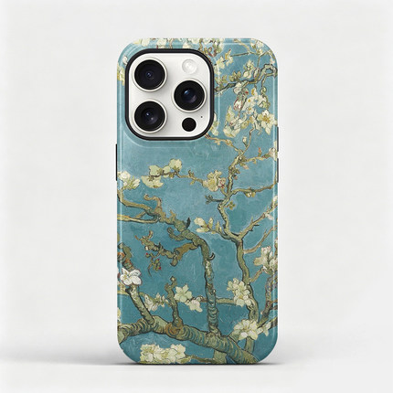 梵高杏花适用苹果16promax手机壳iphone17艺术软壳油画15pro文艺保护套轻奢14保护壳全包创意13简约防摔12壳