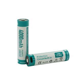 新品keeppower18650锂电池4000mah P1840TC 手电筒电池TYPE-C充电
