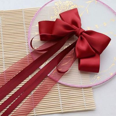 汉服长飘带头饰现代风超大蝴蝶结仙气发夹节日舞蹈演出表演发饰