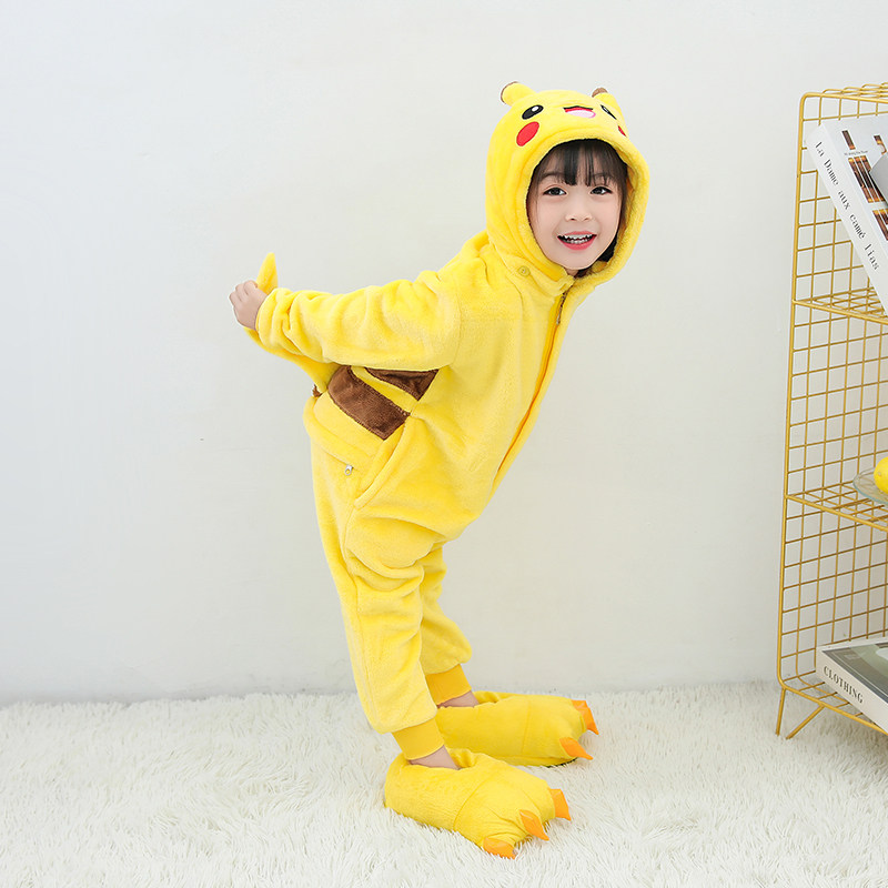 CHILDRENS ONE-PIECE PAJAMAS DETACHABLE DINOSAURS ANIMALS CARTOON CLOTHES MENS AND WOMENS PARENT-CHILD ACTIVITIES FLANNEL HOME