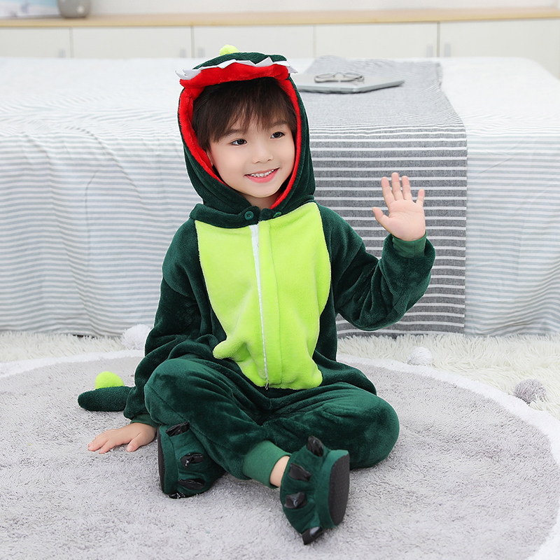 CHILDRENS ONE-PIECE PAJAMAS DETACHABLE DINOSAURS ANIMALS CARTOON CLOTHES MENS AND WOMENS PARENT-CHILD ACTIVITIES FLANNEL HOME
