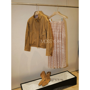 复古腰果花 做旧暖杏 松紧腰半身裙 设计师 Moss烨