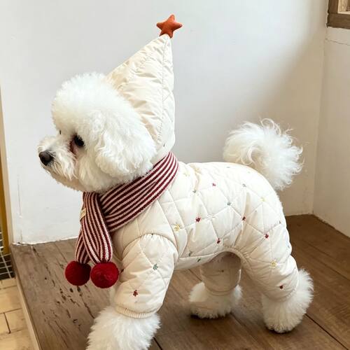 宠物衣服秋冬款四脚衣小狗狗雪纳瑞博美比熊犬保暖加厚四脚棉服