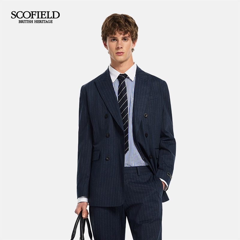 SCOFIELD男装26年夏季新款双排扣戗驳领西服休闲舒适商务西装外套