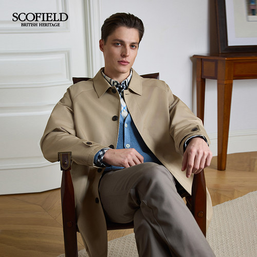 SCOFIELD男士中长款风衣