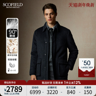 鹅绒 廓形毛呢外套商务时尚 SCOFIELD男士 新款 羽绒服 24年冬季