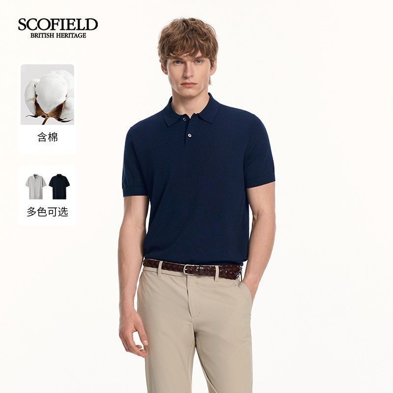 SCOFIELD男士26年春秋新品商务休闲T恤舒适短袖针织衫POLO衫男