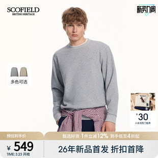 SCOFIELD男装 日常百搭内搭外穿宽松圆领套头卫衣男 26年早春新品