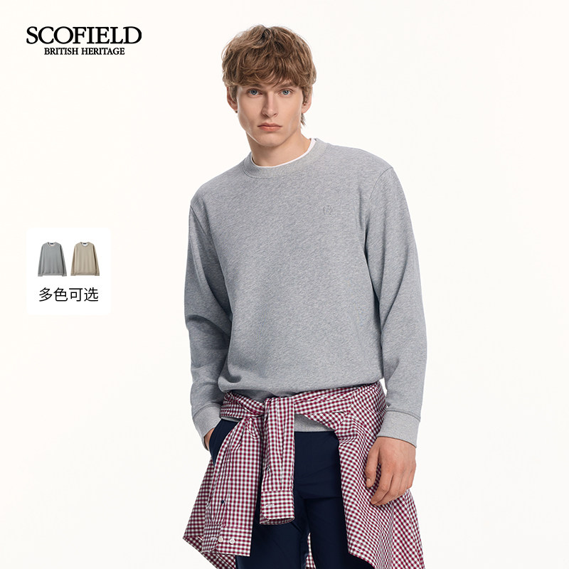 SCOFIELD男装26年春秋新品日常内搭外穿宽松圆领套头卫衣男