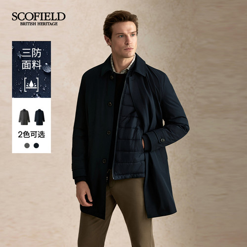 【三防】SCOFIELD男装新款复古风时尚潮流中长款风衣