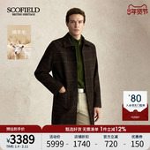 毛呢大衣外套 英伦风粗花呢复古插肩袖 100%绵羊毛 SCOFIELD男装