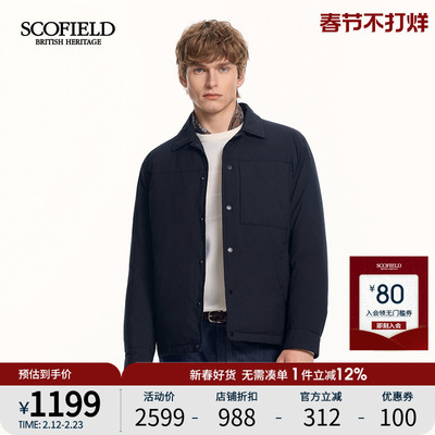 SCOFIELD男装25年冬季新品翻领夹克型轻量短款衬衫羽绒服鹅绒外套