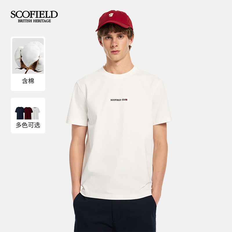 【凉感抗菌】SCOFIELD男装26年夏季新款棉圆领休闲舒适短袖T恤男