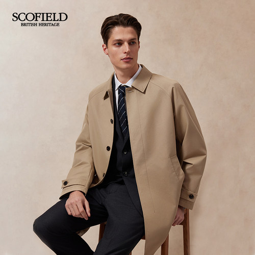 SCOFIELD男士中长款风衣