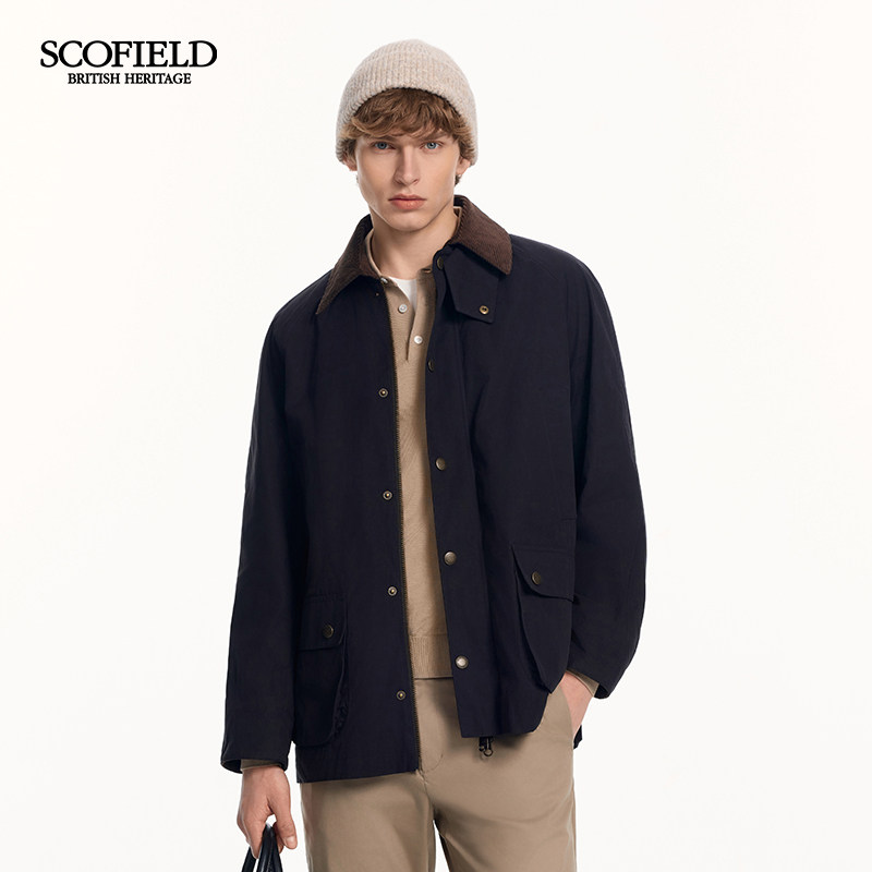 SCOFIELID男装26年春秋新品中长款灯芯绒领休闲复古挺括夹克外套