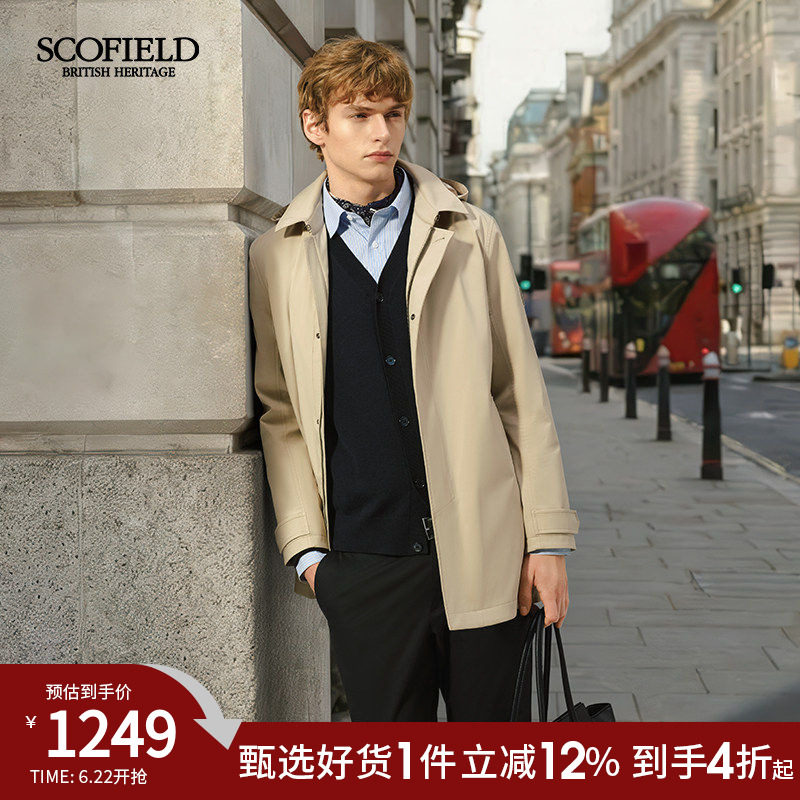 【三防】SCOFIELD男装26年春夏新品商务通勤中长款潮流风衣外套