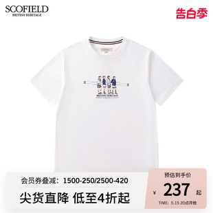 休闲T恤舒适透气凉爽棉质亲肤男T恤衫 夏新白色时尚 SCOFIELD