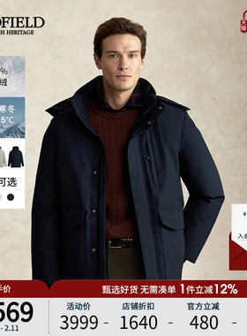 【鹅绒】SCOFIELD男士25年冬新款连帽休闲工装保暖廓形防风羽绒服