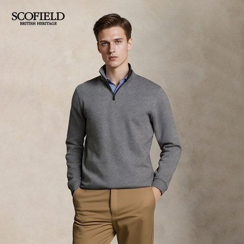 【新疆棉】scofield男装秋冬新品长袖日常通勤打底外穿POLO衫