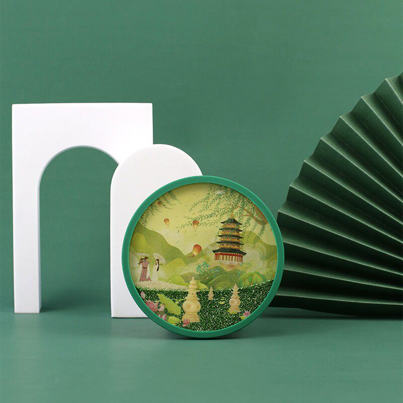 杭州梦寻西湖流沙杯垫 创意旅游手绘风景纪念品送朋友礼品小礼物