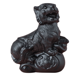 天然黑曜石生肖虎摆件蛇年12生肖虎形吉祥物客厅桌面入户玄关饰品