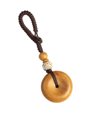 天然桃木平安扣吊坠钥匙扣