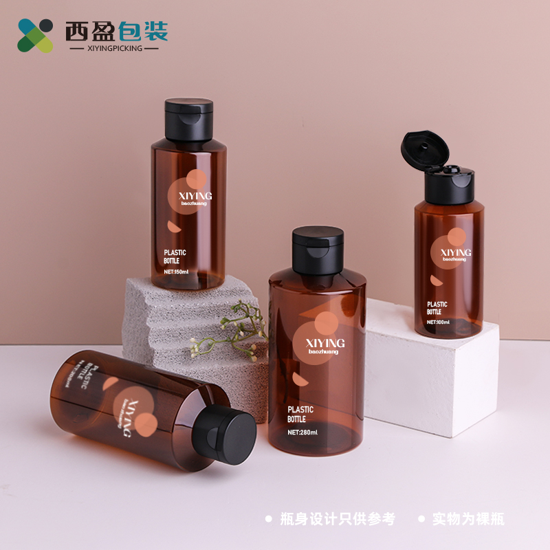 西盈100ml茶色塑料瓶PET翻盖保湿纯露瓶化妆品包装分装瓶空瓶XJC 彩妆/香水/美妆工具 化妆/美容工具 原图主图