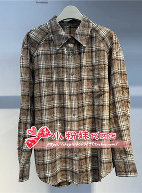 A3CAE3477女装2024秋格纹廓形衬衫A3CAE3477B7